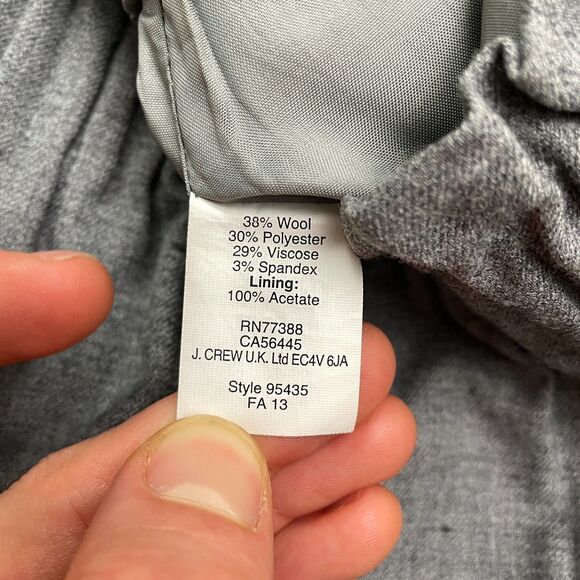 J.Crew Wool Blend Sidewalk Pleated Pencil Skirt Womens 00 Gray Elastic Pockets - Picture 5 of 10